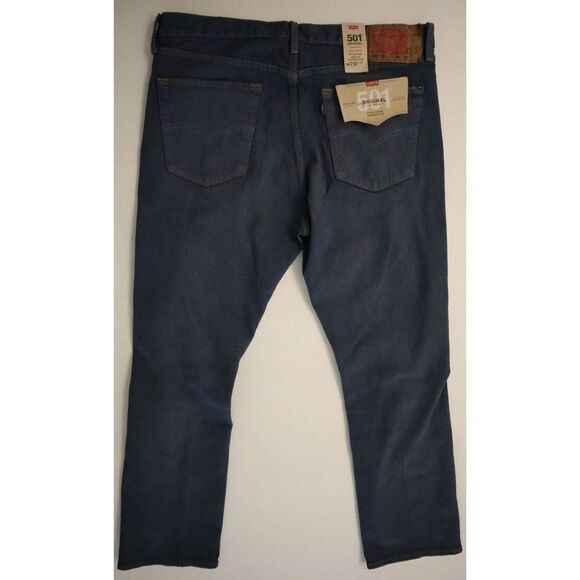 Levi's 501 Original Men's Sz 36x32 Blue Regular Fit Straight Jeans $70 - Picture 2 of 7